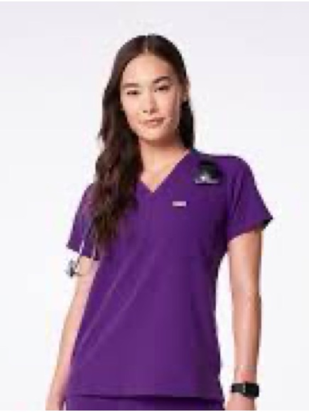 Figs Womens Limited Edition Catarina One-Pocket Scrub Top Medium Digital Grape